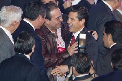 Javier Duarte y Enrique Pe&ntilde;a Nieto en octubre de 2011. 