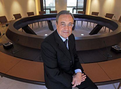 Florentino Pérez, en la sede de su empresa, la multinacional ACS, la semana pasada.
