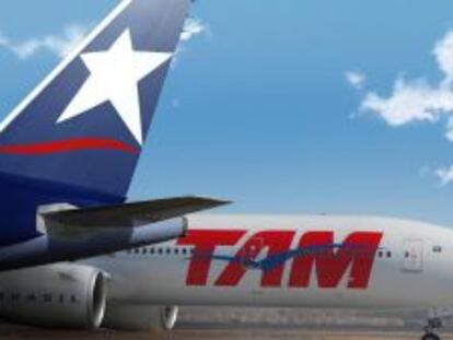 Aviones de Lan y TAM, las aerol&iacute;neas del grupo Latam.