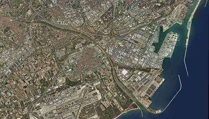 Mapa del puerto de Barcelona.