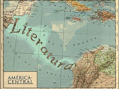 Mapa imaginario sobre la  literatura en Centroamérica