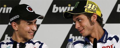 Jorge Lorenzo y Valentino Rossi coinciden en la falta de potencia de sus motos pese a los buenos resultados obtenidos