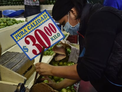 Precios en un mercado de Ciudad de México.