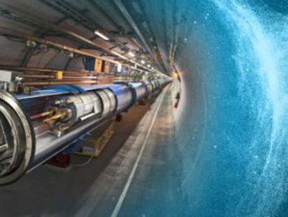 Ilustraci&oacute;n del gran acelerador de part&iacute;culas LHC, en el CERN, junto a Ginebra.