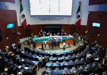 El pleno del Senado durante una votación anterior respecto a los comisionados del INAI, el pasado 28 de abril.