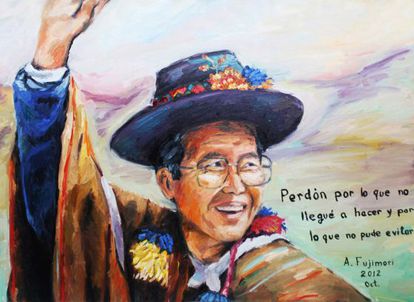 Supuesto autorretrato realizado por Fujimori en prisi&oacute;n en el que pide perd&oacute;n y trata de sensibilizar a los peruanos sobre su indulto. 