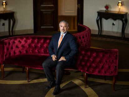 El expresidente colombiano Iván Duque, este martes en el hotel Wellington de Madrid.