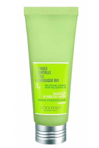 5. Con ingredientes naturales. La nueva línea de Angélica de L'Occitane tiene una Mascarilla Rocío de Mañana que en solo 3 minutos recarga de energía e hidratación tu piel cada mañana. No es necesario aclararla y deja hasta a la piel más sedienta radiante, más rellena y muy cómoda. Contiene ingredientes bio y cuesta 24 euros.