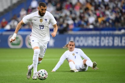 Karim Benzema, durante un Francia-Bulgaria del pasado martes.
