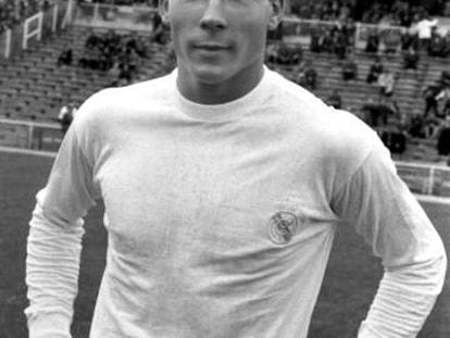 Pedro de Felipe, jugador del Real Madrid, en 1967.