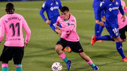 Pedri, durante el último encuentro ante el Getafe.