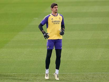 Courtois, durante uno de los últimos entrenamientos.