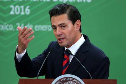 Pe&ntilde;a Nieto en un acto oficial en Ciudad de M&eacute;xico.