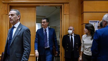 Pedro Sánchez, este miércoles en el Senado.