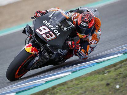 Marc Márquez en el test del circuito de Jerez.