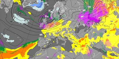Mapa del Centro Europeo de Pronósticos Meteorológicos a Medio Plazo.