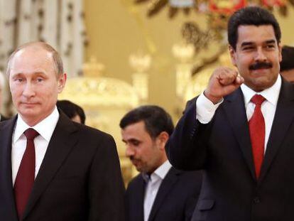 Nicol&aacute;s Maduro y Vladimir Putin, este lunes en Mosc&uacute;.L