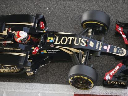 Grosjean, al volante de su Lotus, el fin de semana pasado en Abu Dabi. 