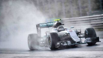 Rosberg, durante la clasificaci&oacute;n en Hungr&iacute;a.