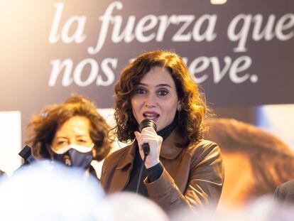 Isabel Díaz Ayuso interviene en un acto de campaña en Valladolid el pasado martes.