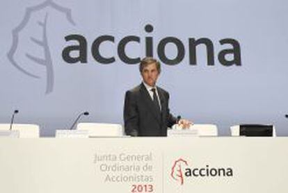 Jos&eacute; Manuel Entrecanales en la junta de accionistas de Acciona