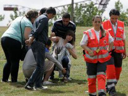 Im&aacute;genes de familiares de las v&iacute;ctimas del accidente ferroviario de Santiago de Compostela.