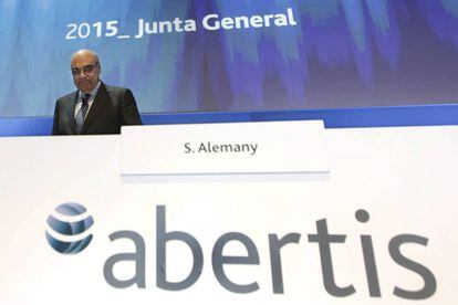 El presidente de Abertis, Salvador Alemany, durante la Junta General de accionistas.