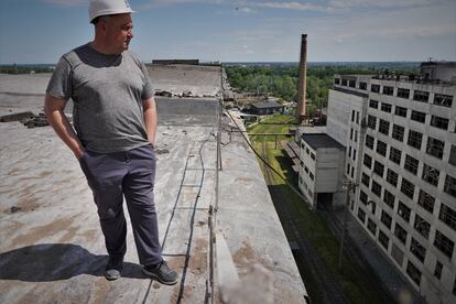 Serhii Yarosh, director general del granero Mlybor, el jueves en Chernihiv.
