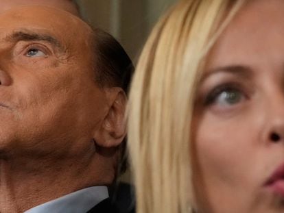 Silvio Berlusconi y Giorgia Meloni, en octubre de 2022.