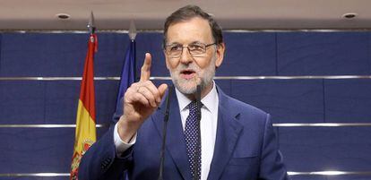 Mariano Rajoy, aquest dilluns, al Congrés dels Diputats.