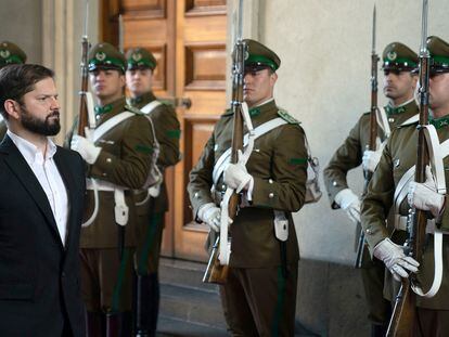 Gabriel Boric, el lunes en el Palacio de La Moneda en Santiago de Chile.