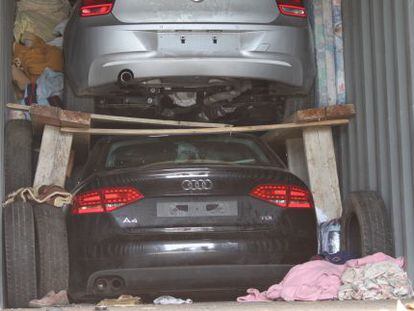 El contenedor encontrado por los Mossos.