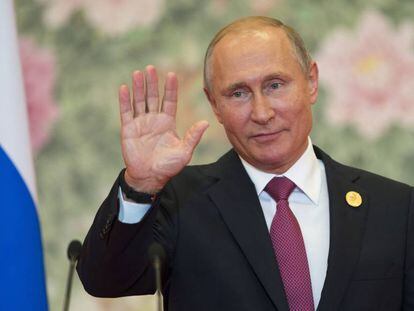 El presidente ruso, Vladímir Putin, durante una rueda de prensa en China el pasado domingo.