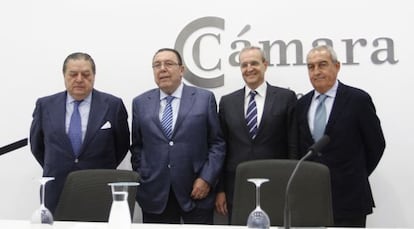 Los empresarios, Boluda, Garrig&oacute;s, Jim&eacute;nez y F&eacute;lix, en Alicante. 