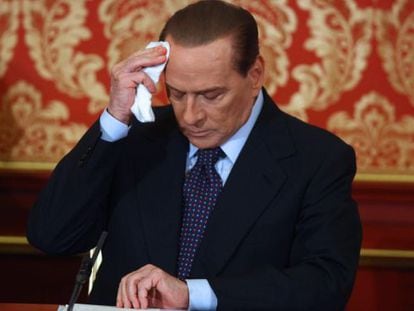 Silvio Berlusconi, durante su conferencia de prensa del 27 de octubre.
