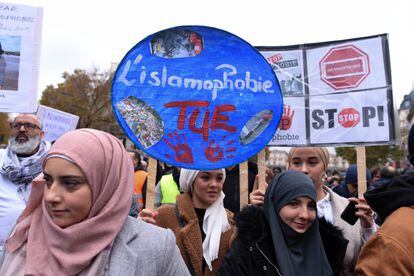 March in Paris against Islamophobia on November 10, 2019.