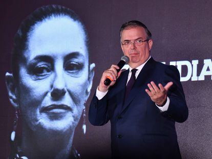 Marcelo Ebrard durante una conferencia de prensa en Ciudad de México.