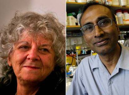 Ada Yonath en el Instituto Weizmann (izquierda) y Venkatraman Ramakrishnan, en su laboratorio en Cambridge.