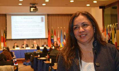 La vicepresidenta de Perú, Marisol Espinoza, en la sede del Banco Mundial.
