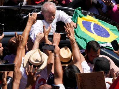 Lula da Silva, después de votar el domingo.