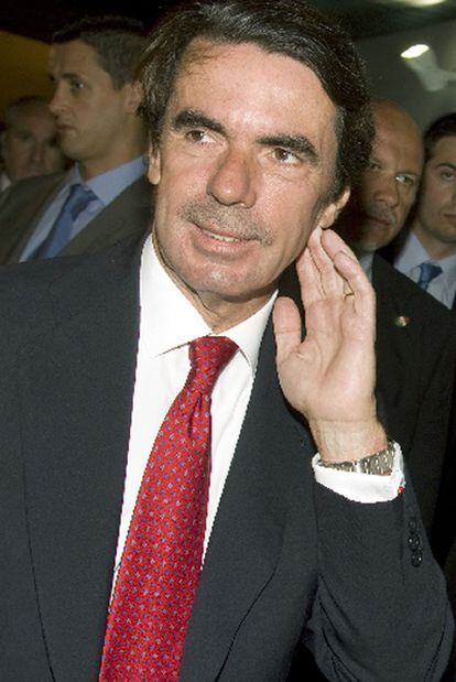 El ex presidente Aznar, en la inauguración de los cursos de la FAES en Madrid el verano pasado.
