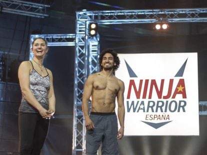Dos participantes del primer programa &#039;Ninja Warrior Espa&ntilde;a&#039;.