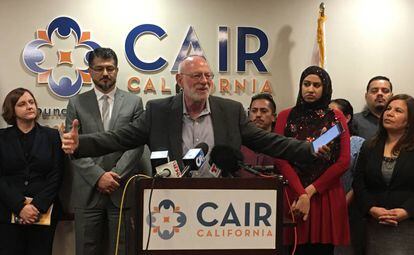 El rabino Steve Einstein, en la sede de la organizaci&oacute;n musulmana CAIR, el lunes en Anaheim.