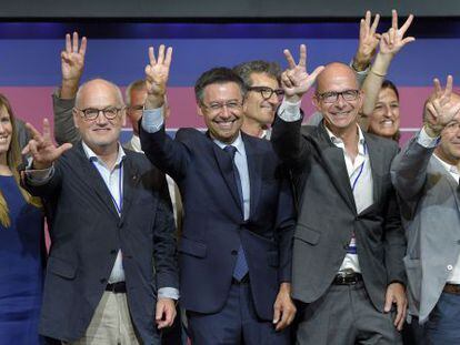 Bartomeu i el seu equip, després del triomf.