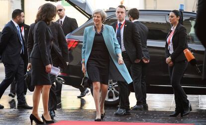 Theresa May, primera ministra británica, este viernes en La Valeta (Malta).