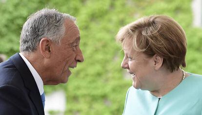 Rebelo de Sousa con Angela Merkel, el pasado 30 de mayo.