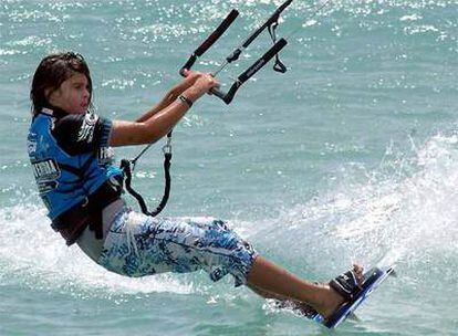 La joven española durante una prueba de estilo libre