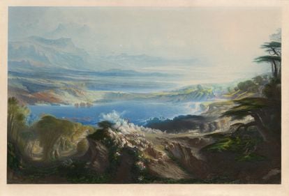 'The Plains of Heaven', 1857, pintura de Charles Mottram según John Martin. 