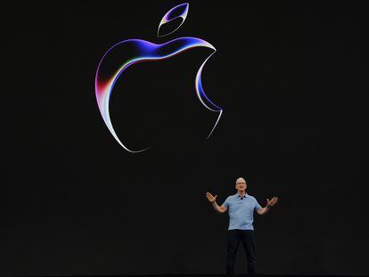 El CEO de Apple, Tim Cook, durante el Worldwide Developers Conference de Apple de este lunes.