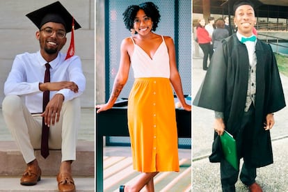 En fotografías cedidas por sus familiares, Jordan Marshall, Kandace Florence y Courtez Hall.